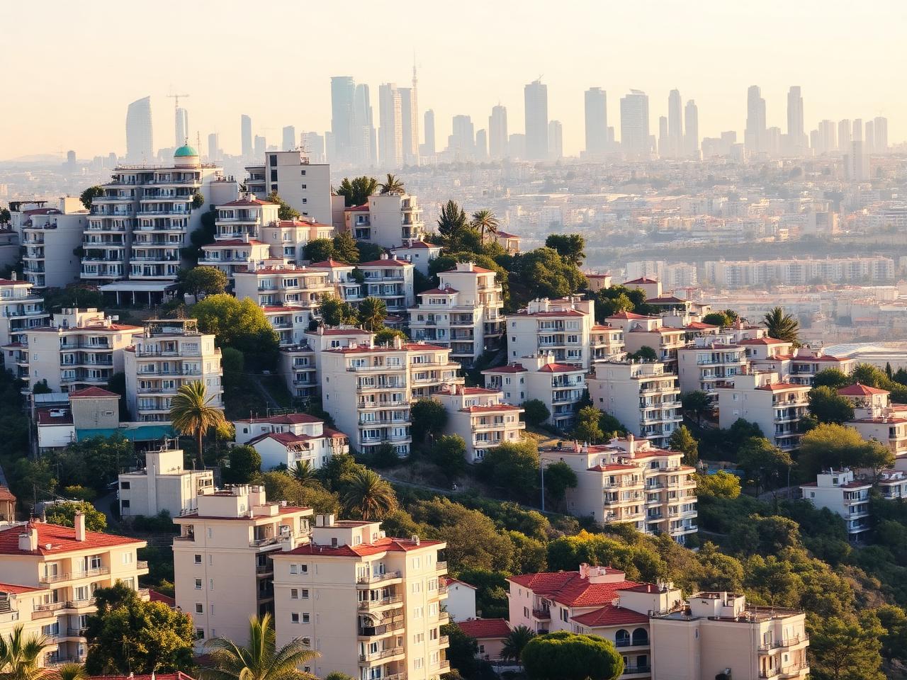 Immeubles résidentiels de Givatayim sur la colline face à Tel-Aviv