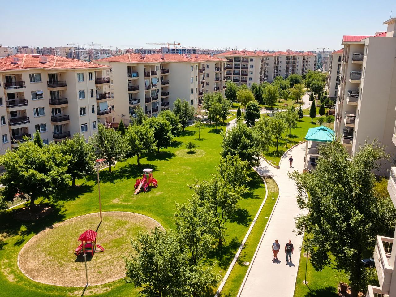Parc familial de Kfar Saba entouré d'immeubles résidentiels
