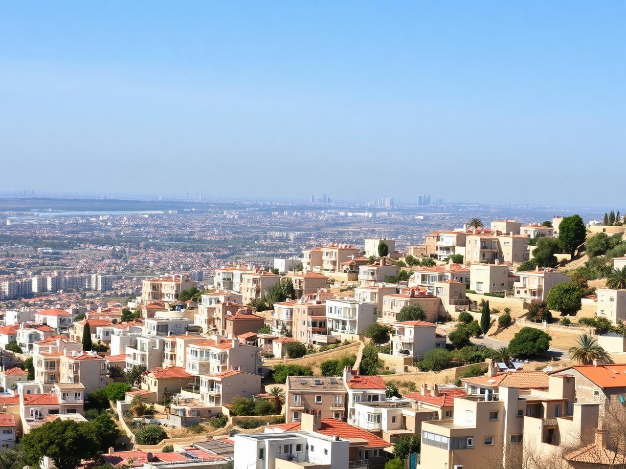 Immeubles de Kiryat Ata étagés sur la pente