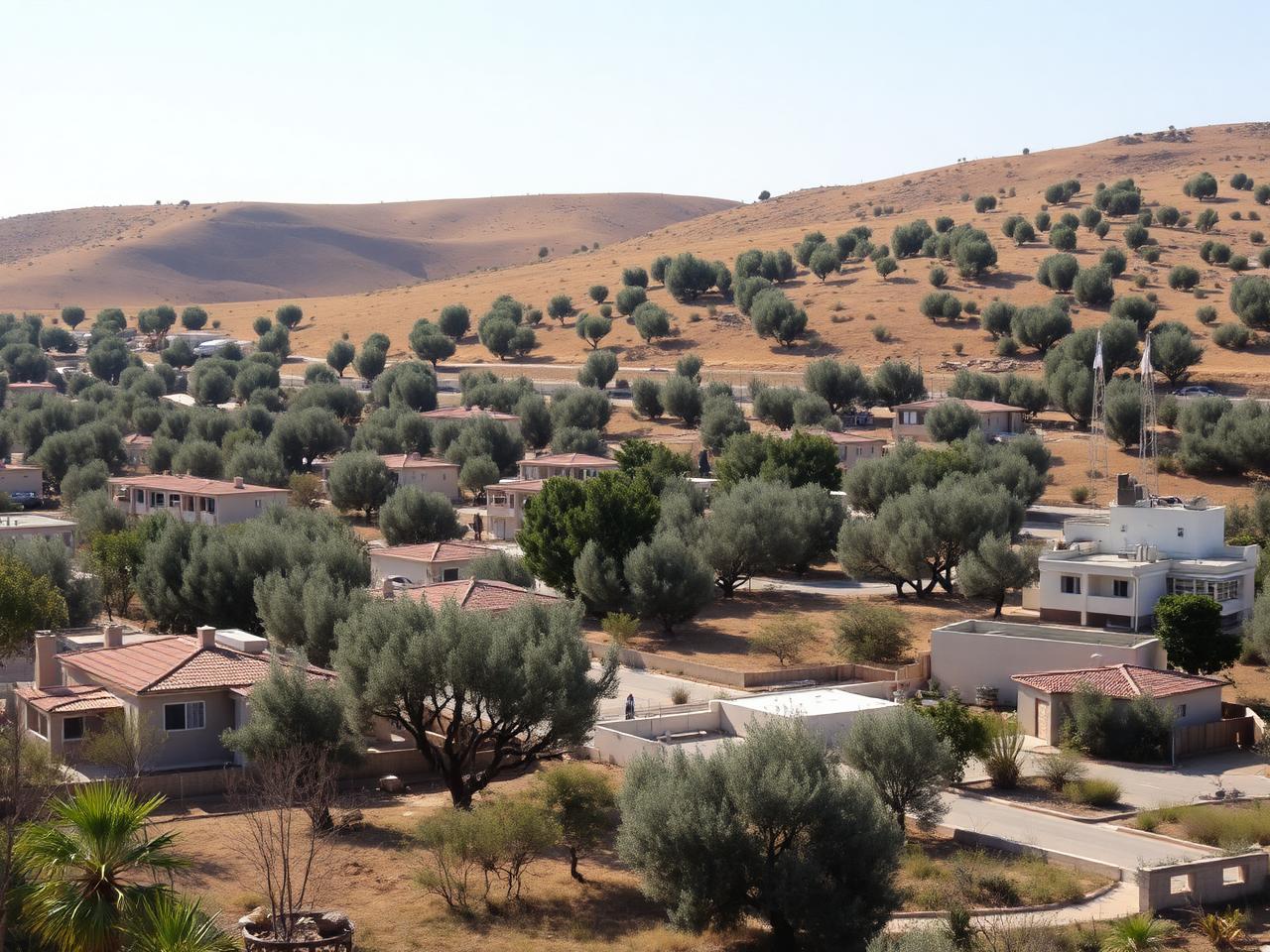 Habitat bas de Pardes Hanna-Karkur parmi les oliviers
